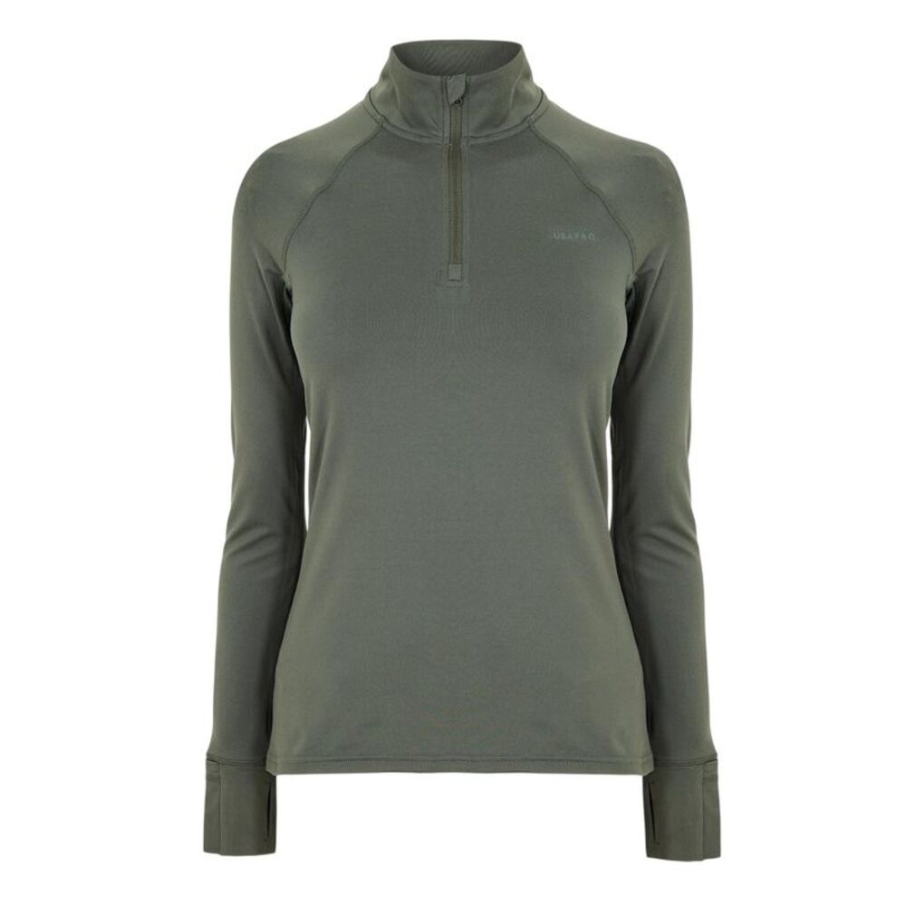 USA Womens/Ladies Plain Long-Sleeved Base Layer Top / Khaki